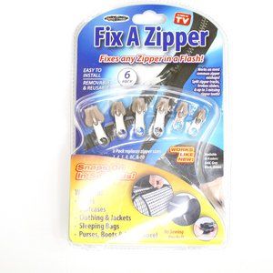 As Seen on TV Fix A Zipper 6 Pack Silver Replaces Zipper Sizes 3, 5, 8C, & 10